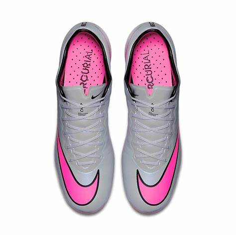 Nike Junior Mercurial Vapor X FG JR Firm Ground Soccer Cleat- Wolf Grey/Hyper Pink
