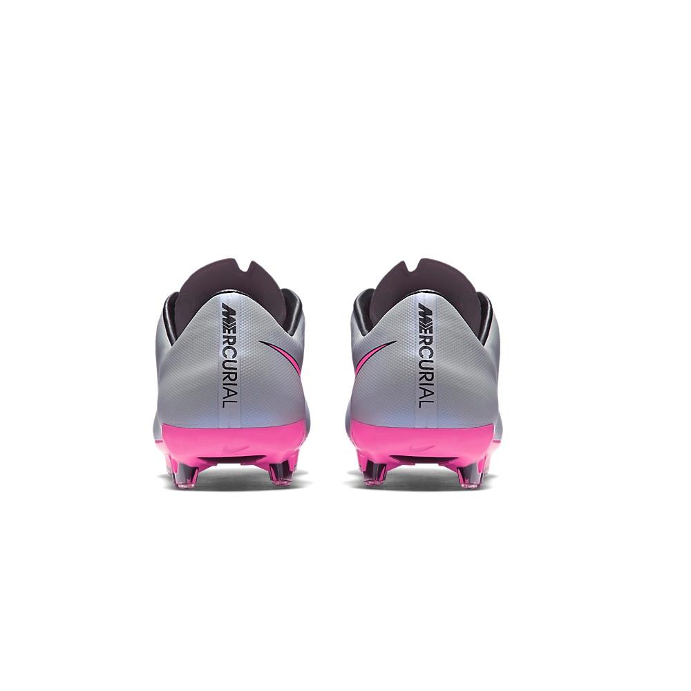 Nike Junior Mercurial Vapor X FG JR Firm Ground Soccer Cleat- Wolf Grey/Hyper Pink