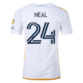 adidas LA Galaxy Jalen Neal Home Jersey w/ MLS + Apple TV Patches 24/25 (White/Yellow/Navy)