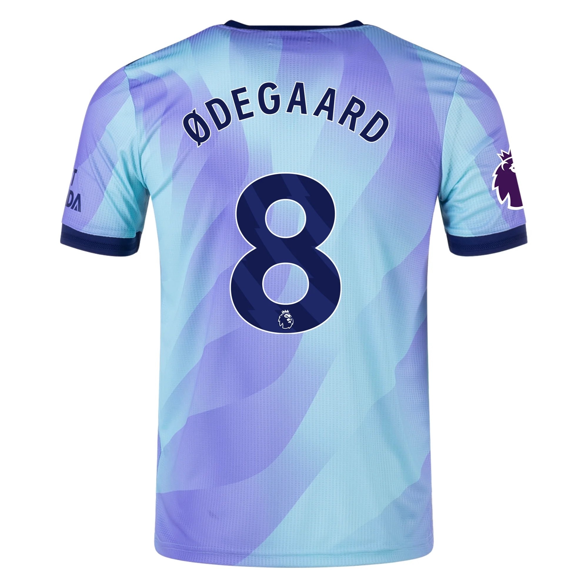 adidas Arsenal Authentic Martin Odegaard Third Jersey w/ EPL Patch 24/25 (Clear Aqua/Light Flash Purple)
