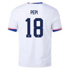 Nike Mens United States Authentic Ricardo Pepi Match Home Jersey 24/25 (White/Obsidian)