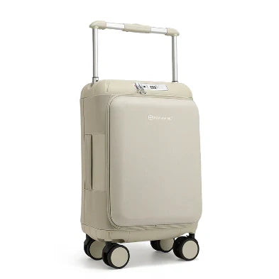 Détail de la poignée large en aluminium de la valise cabine Wemgesabre