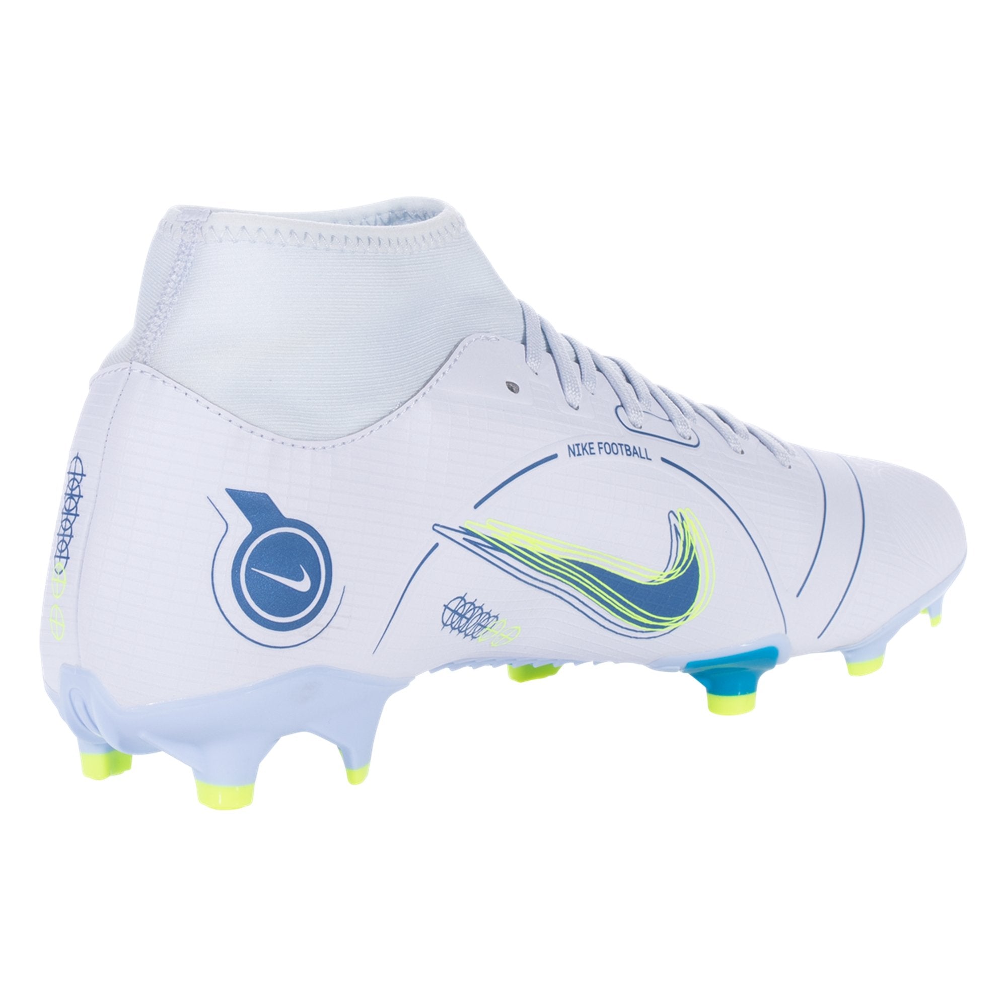 Nike Mercurial Superfly 8 Academy FG/MG Soccer Cleat - Grey/Blackened Blue/Light Marine/Laser Blue/Volt