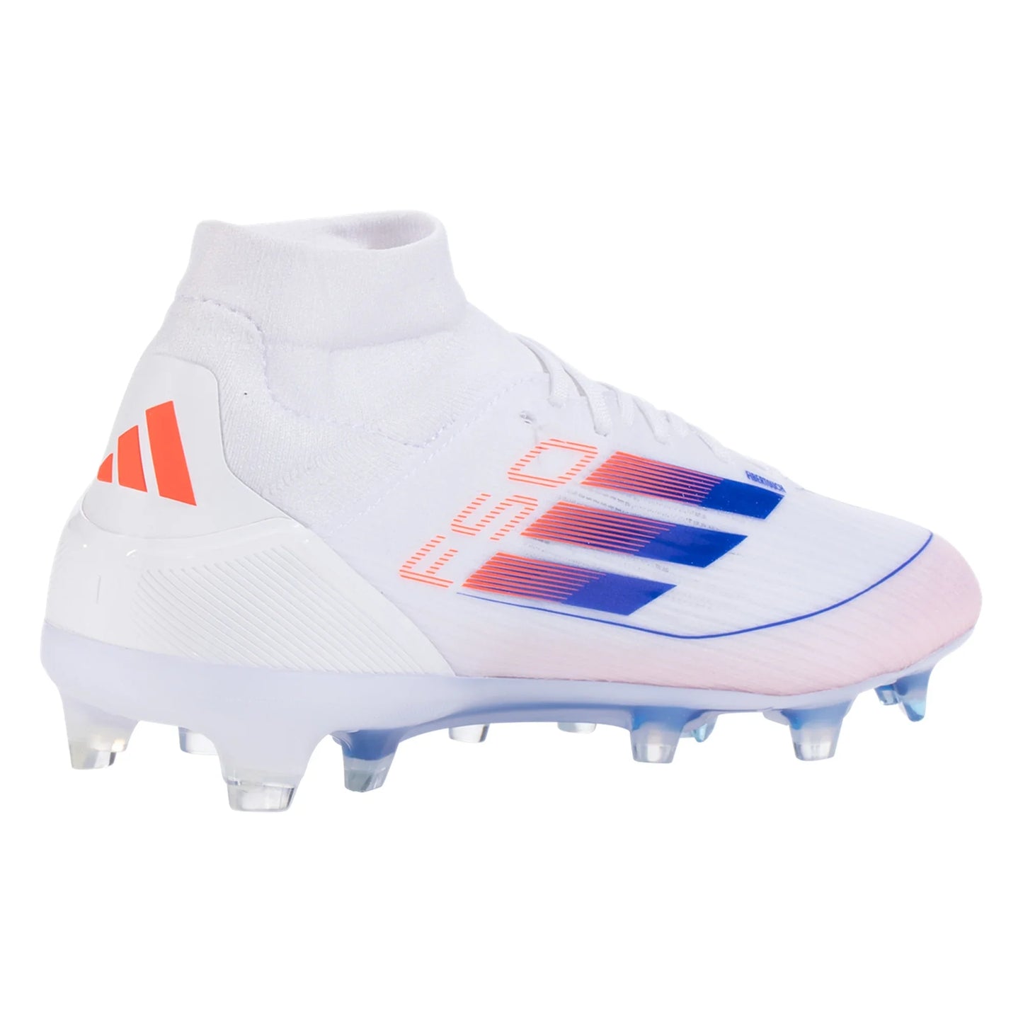 adidas F50 Pro Mid FG Women’s Firm Ground Soccer Cleat - White/Solar Red/Lucid Blue
