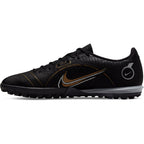 Nike Mercurial Vapor 14 Academy TF Turf Soccer Cleats- Black/Metallic Gold/ Metallic Silver