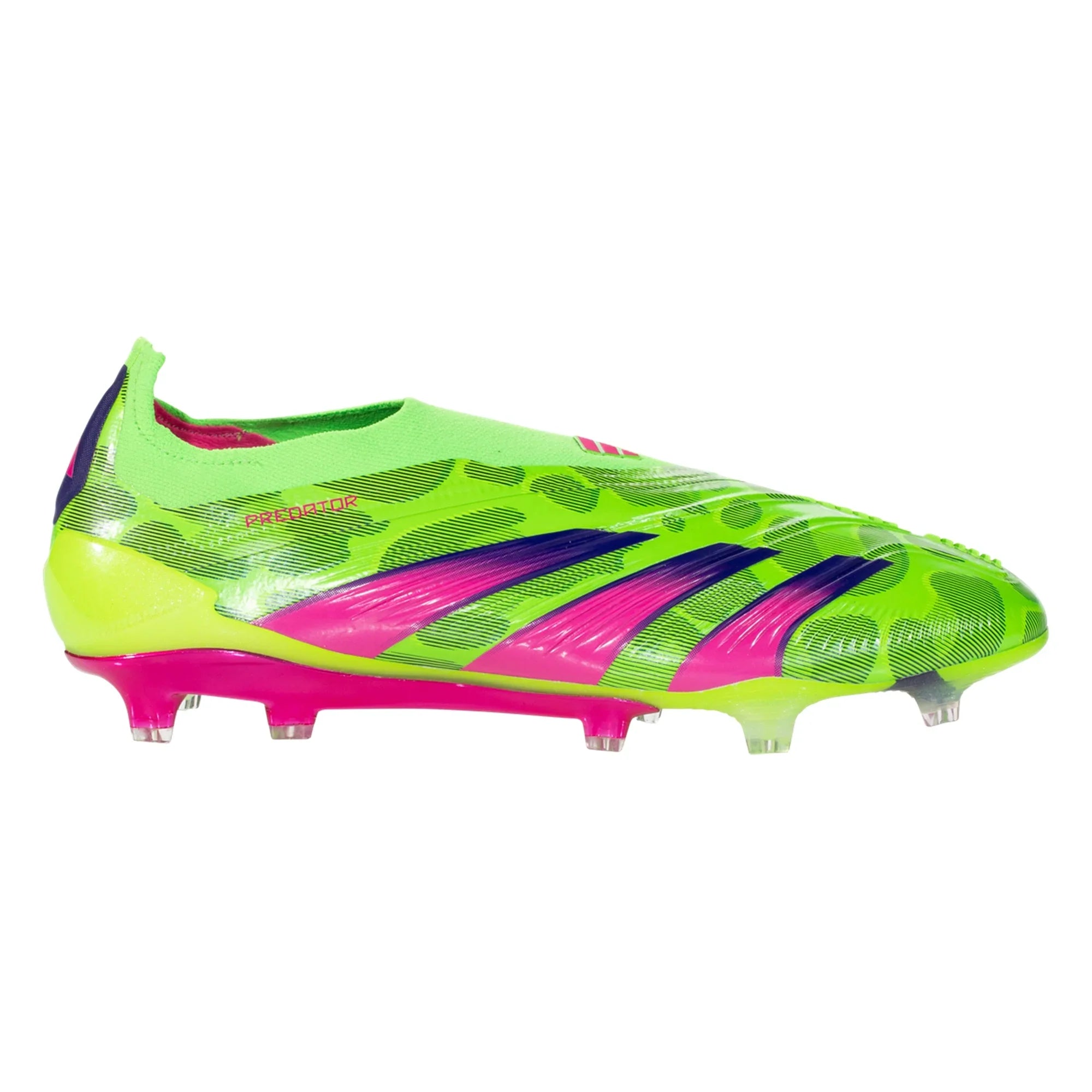 adidas Predator Elite Laceless FG Firm Ground Soccer Cleat - Solar Green/Shock Pink/Lucid Lemon