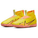 Nike Junior Zoom Mercurial Superfly 9 Academy TF Turf Soccer Shoes - Yellow Strike/Sunset Glow/Volt Ice