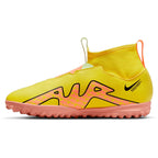 Nike Junior Zoom Mercurial Superfly 9 Academy TF Turf Soccer Shoes - Yellow Strike/Sunset Glow/Volt Ice