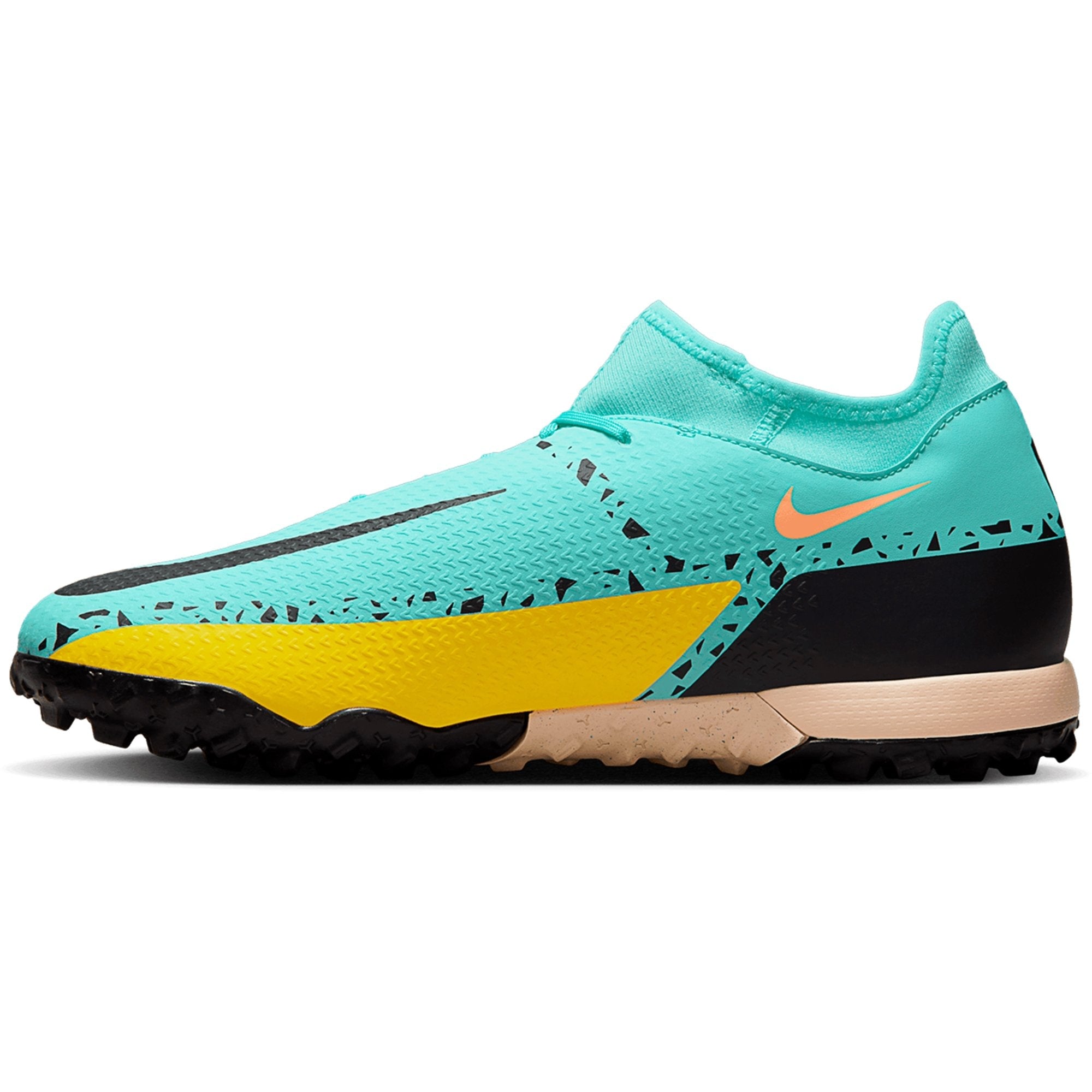 Nike Phantom GT2 Academy TF DF Artificial Turf Soccer Shoe - Glacier Ice/Black/Yellow Strike