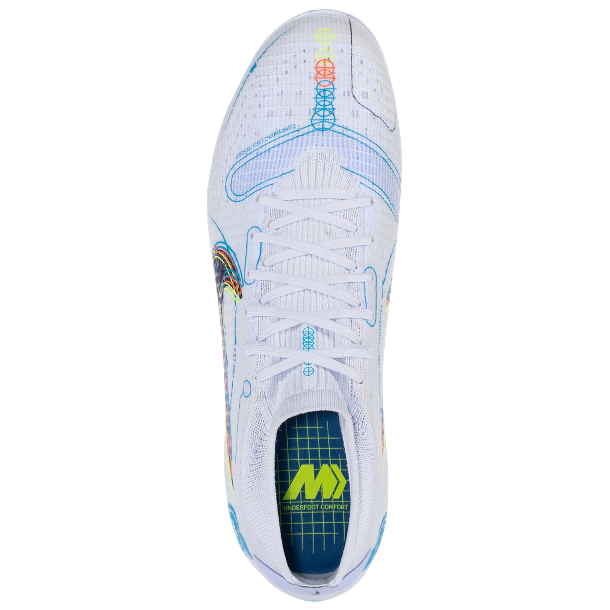 Nike Mercurial Vapor 14 Pro FG Firm Ground Soccer Cleats - Grey/Blackened Blue/Light Marine/Laser Blue/Rush Orange/Volt