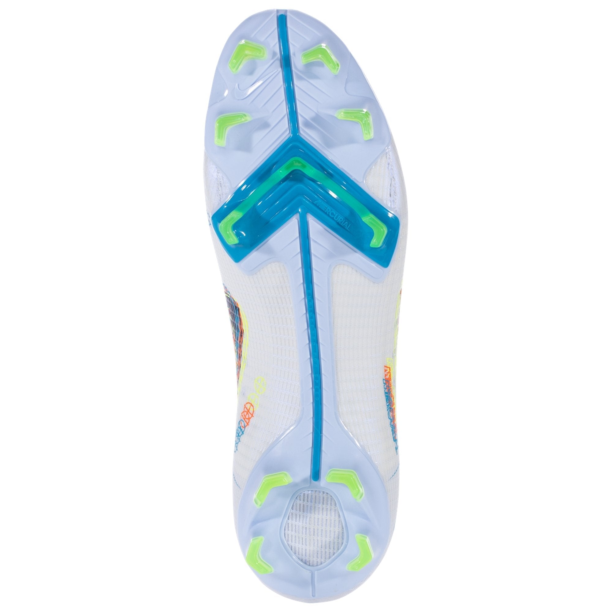 Nike Mercurial Vapor 14 Pro FG Firm Ground Soccer Cleats - Grey/Blackened Blue/Light Marine/Laser Blue/Rush Orange/Volt