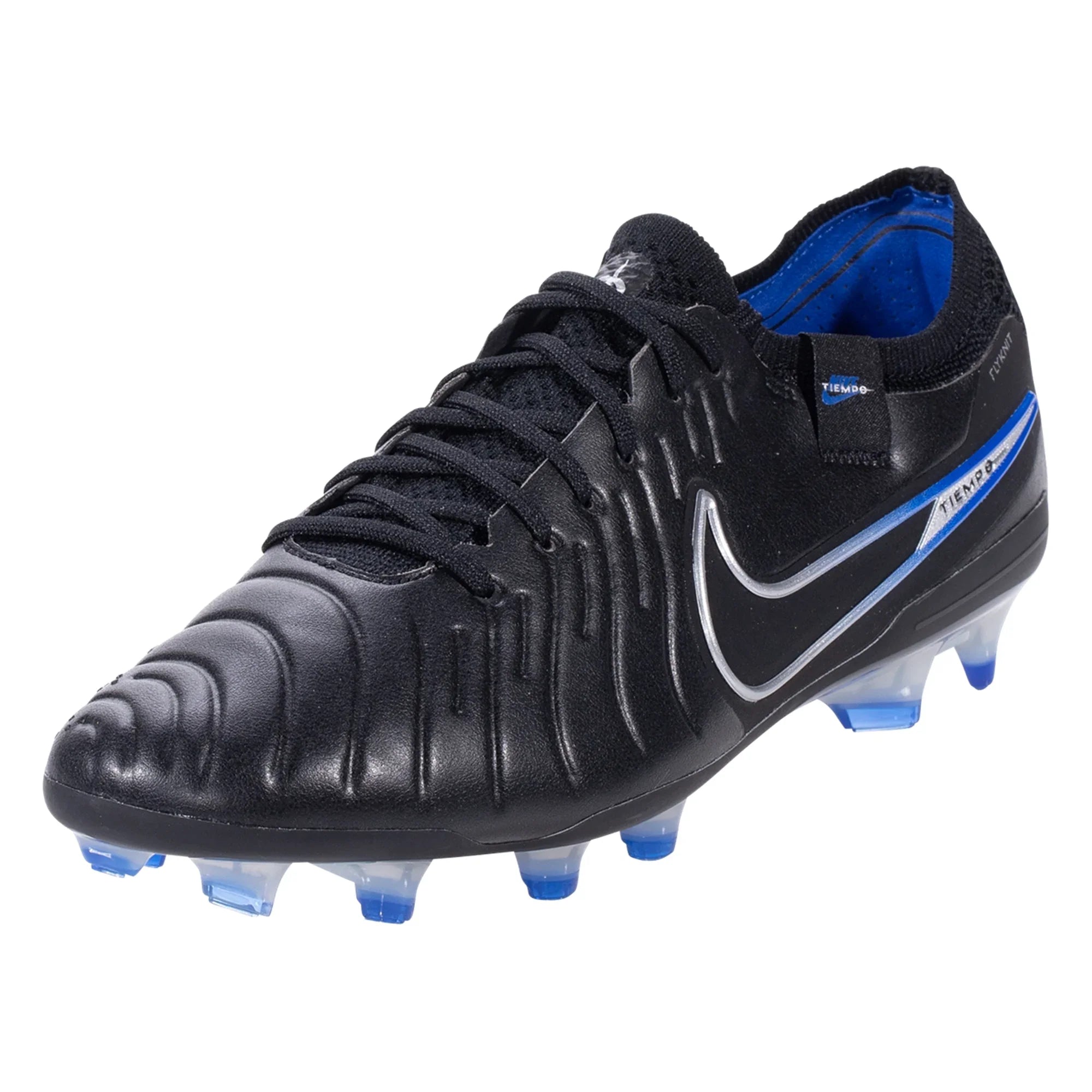 Nike Tiempo Legend 10 Elite FG Firm Ground Soccer Cleat - Black/Chrome/HyperRoyal