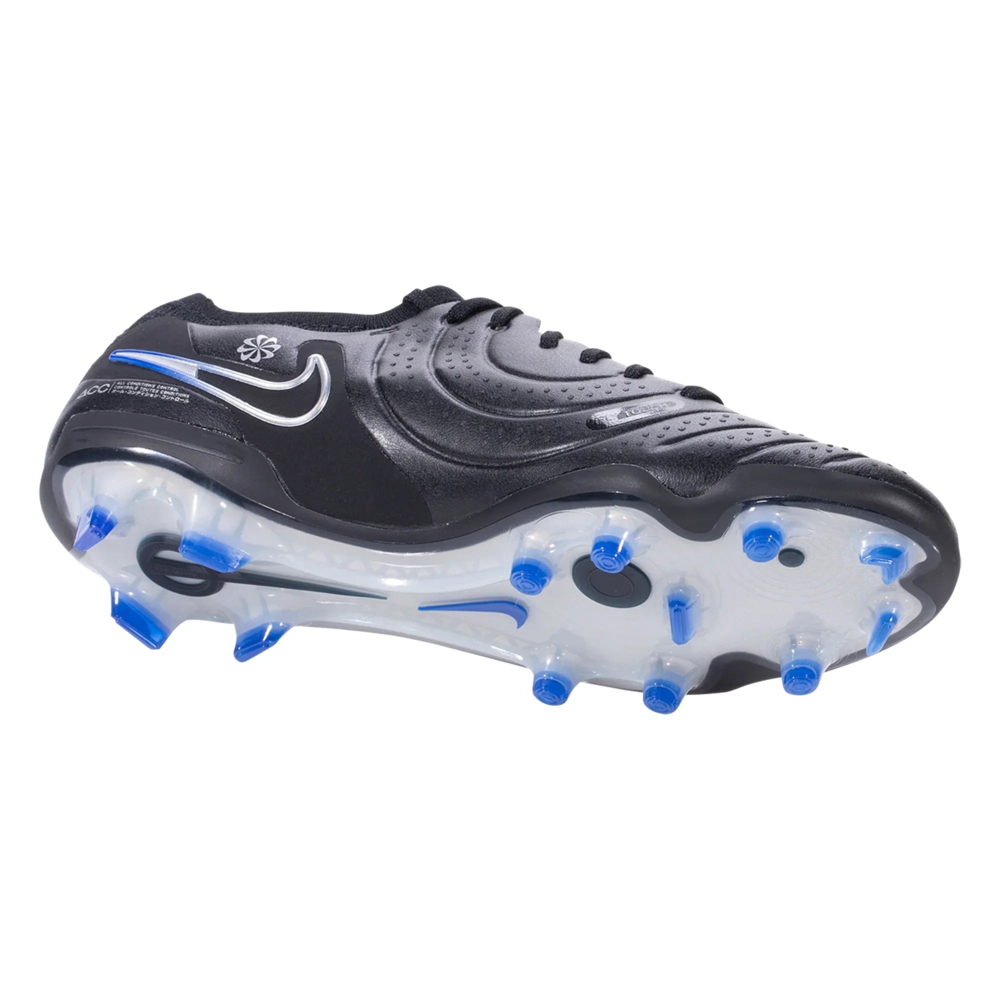 Nike Tiempo Legend 10 Elite FG Firm Ground Soccer Cleat - Black/Chrome/HyperRoyal