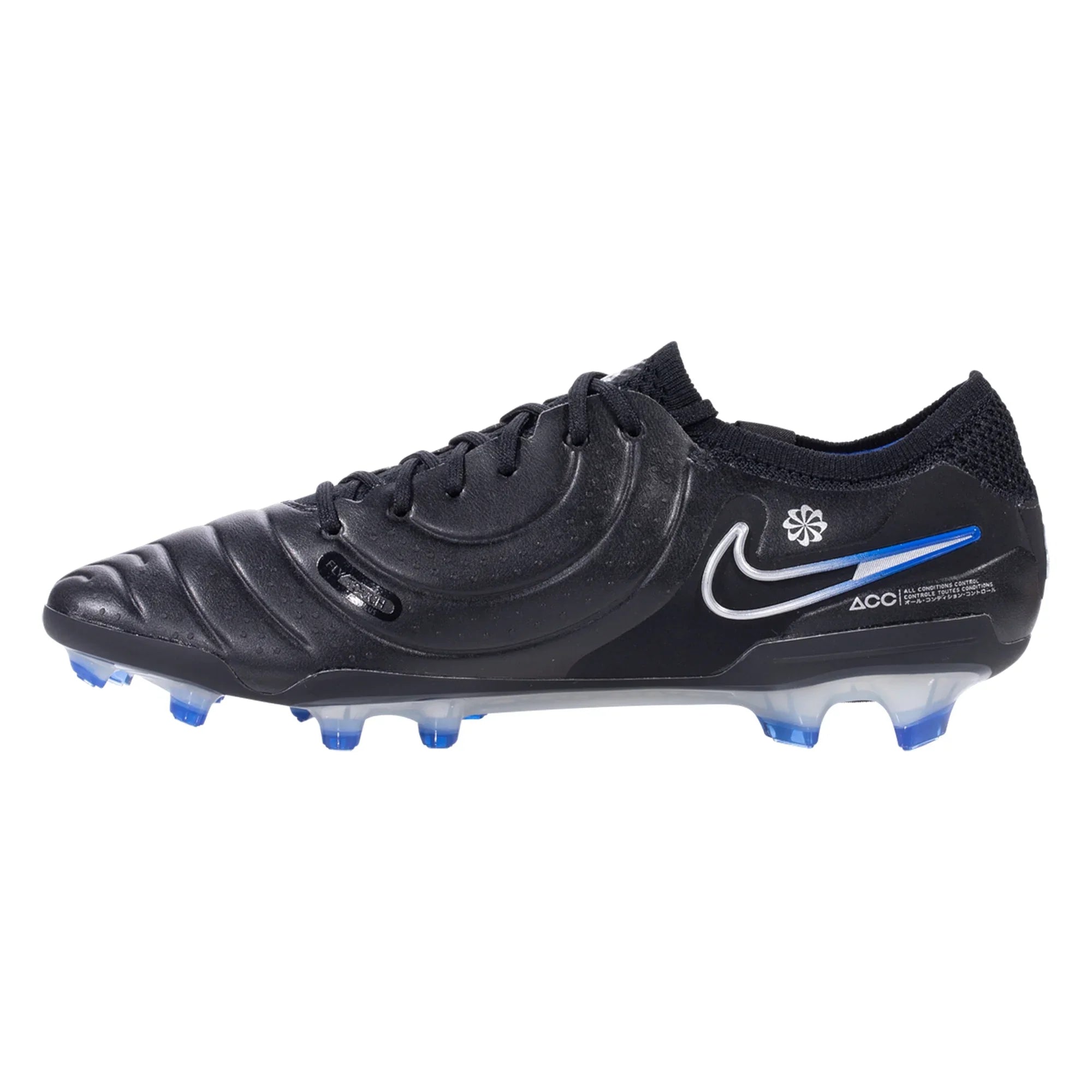 Nike Tiempo Legend 10 Elite FG Firm Ground Soccer Cleat - Black/Chrome/HyperRoyal