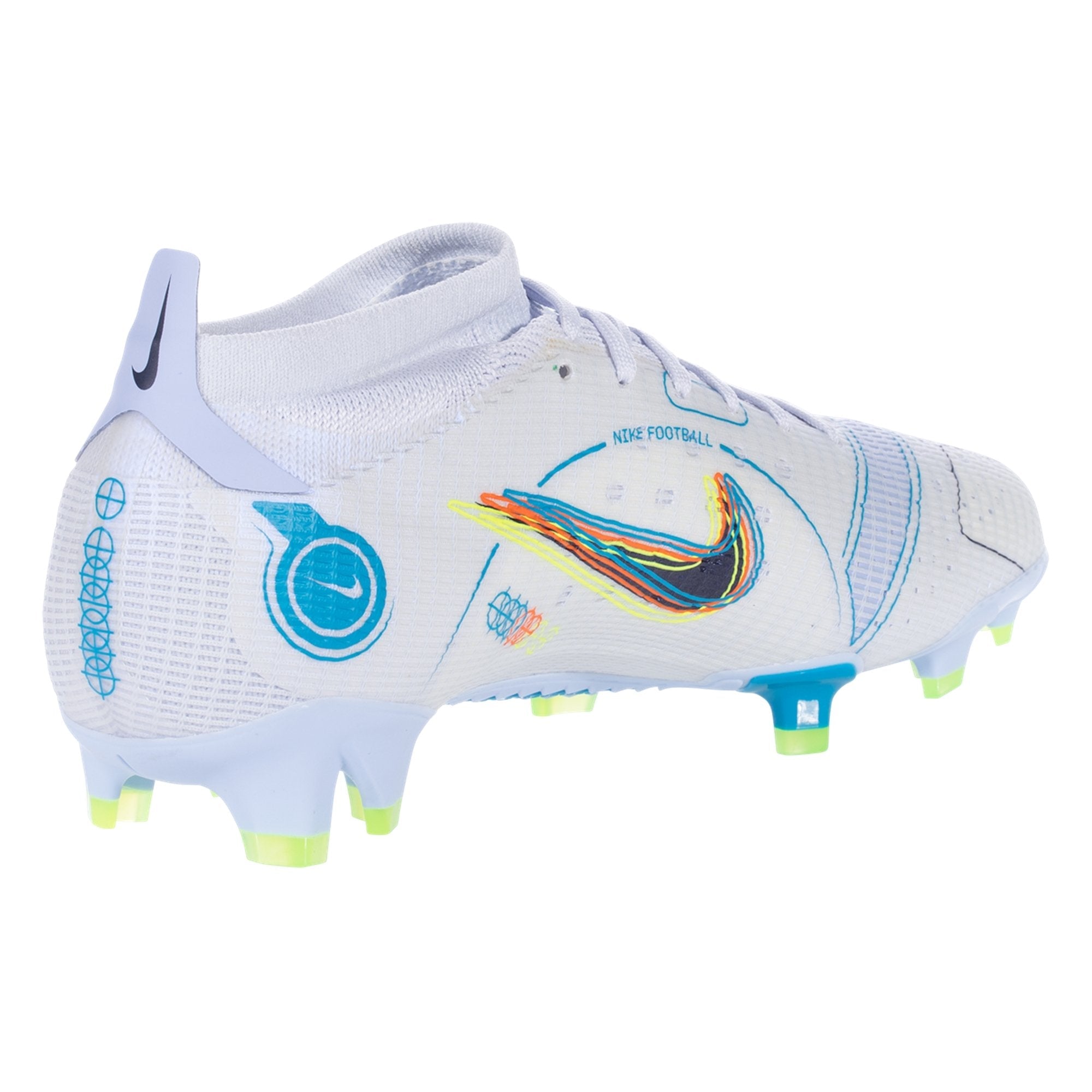 Nike Mercurial Vapor 14 Pro FG Firm Ground Soccer Cleats - Grey/Blackened Blue/Light Marine/Laser Blue/Rush Orange/Volt