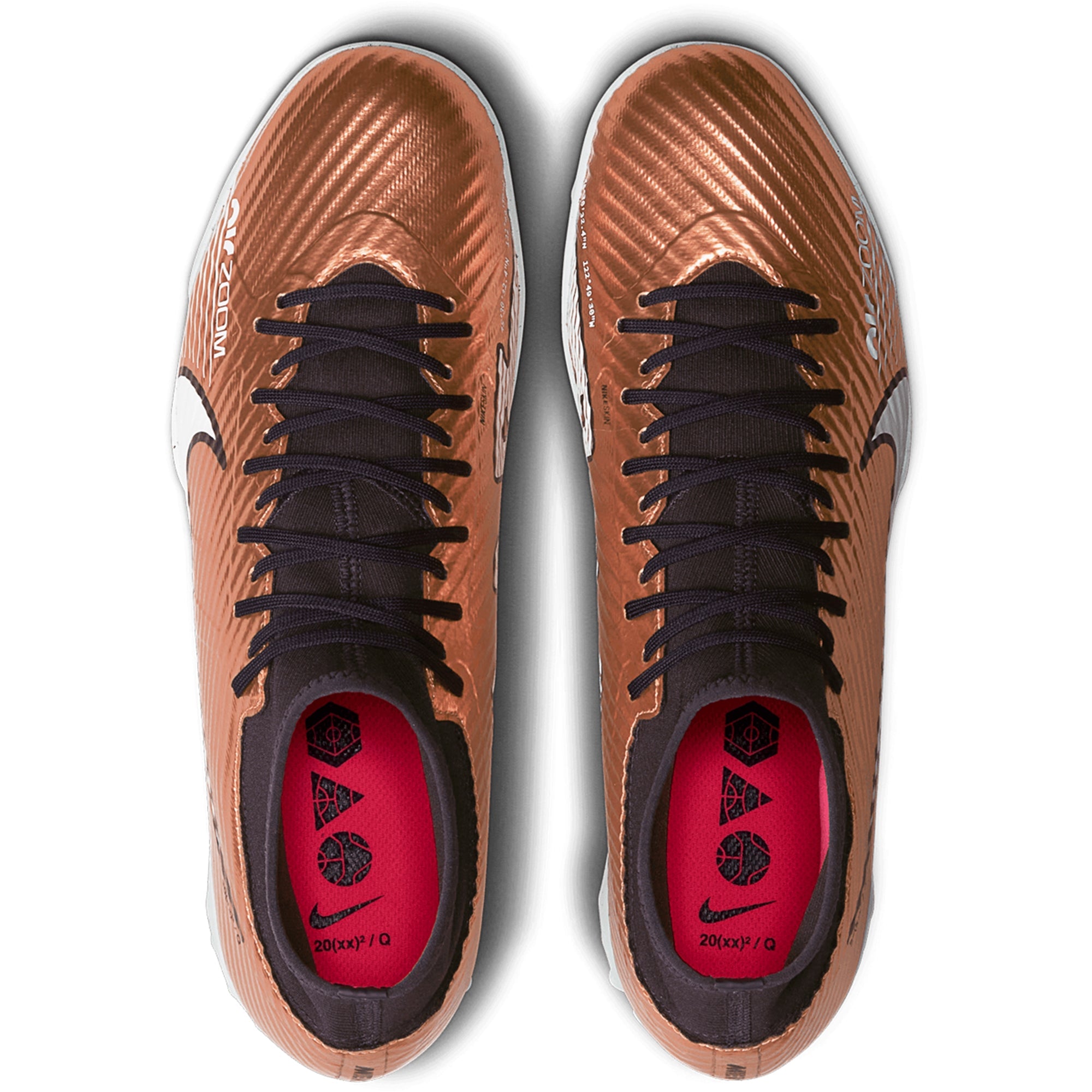 Nike Zoom Mercurial Superfly 9 Academy Q TF Turf Soccer Shoes - MetallicCopper