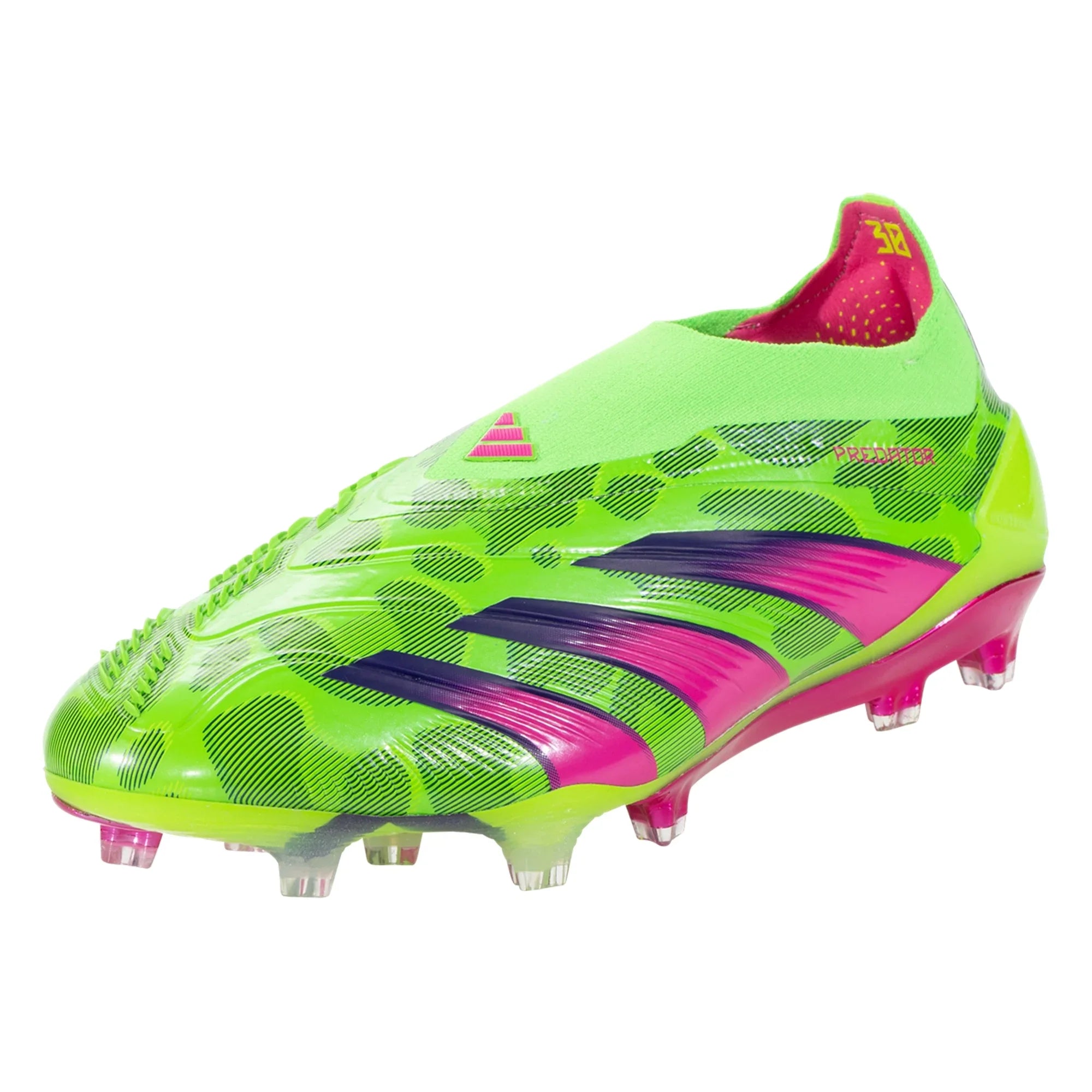 adidas Predator Elite Laceless FG Firm Ground Soccer Cleat - Solar Green/Shock Pink/Lucid Lemon