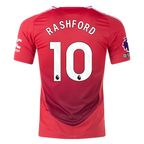 adidas Manchester United Authentic Marcus Rashford Home Jersey w/ EPL + No Room For Racism Patches 24/25 (MUFC Red/Bright Red)