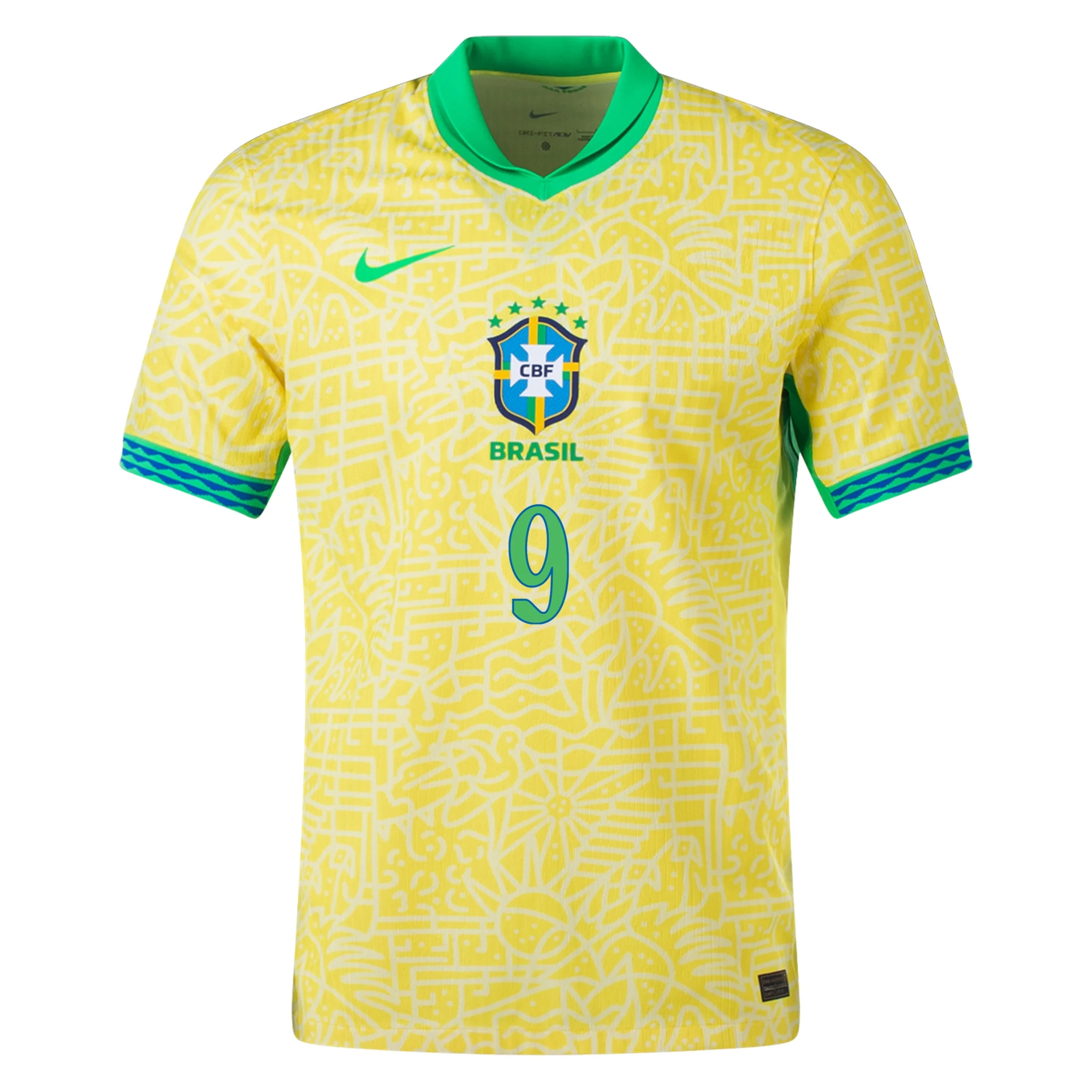 Nike Mens Brazil Richarlison Home Jersey 24/25 (Dynamic Yellow/Lemon Chiffon/Green Spark)