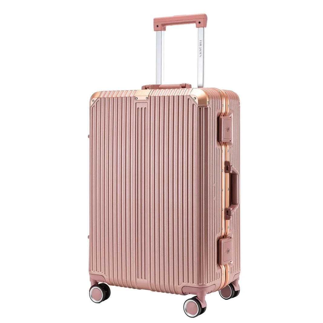 Roues pivotantes 360 degrés silencieuses sur valise en polycarbonate
