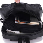 Sac à dos cuir PU noir homme — Style urbain | Compartiment PC 15,6"