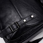Sac à dos cuir PU noir homme — Style urbain | Compartiment PC 15,6"
