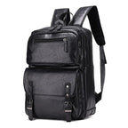 Sac à dos cuir PU noir homme — Style urbain | Compartiment PC 15,6"