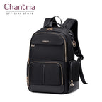 Sac à dos femme Chantria noir finitions dorées - laptop 15,6 pouces élégant
