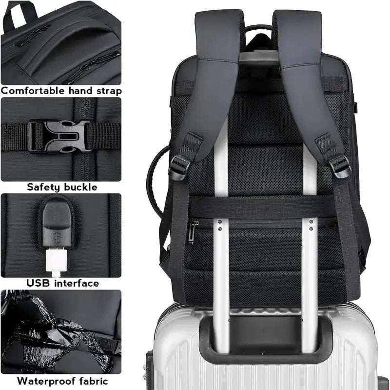 🧳 Sac à dos de voyage 17 pouces avec port USB – Taille cabine Ryanair