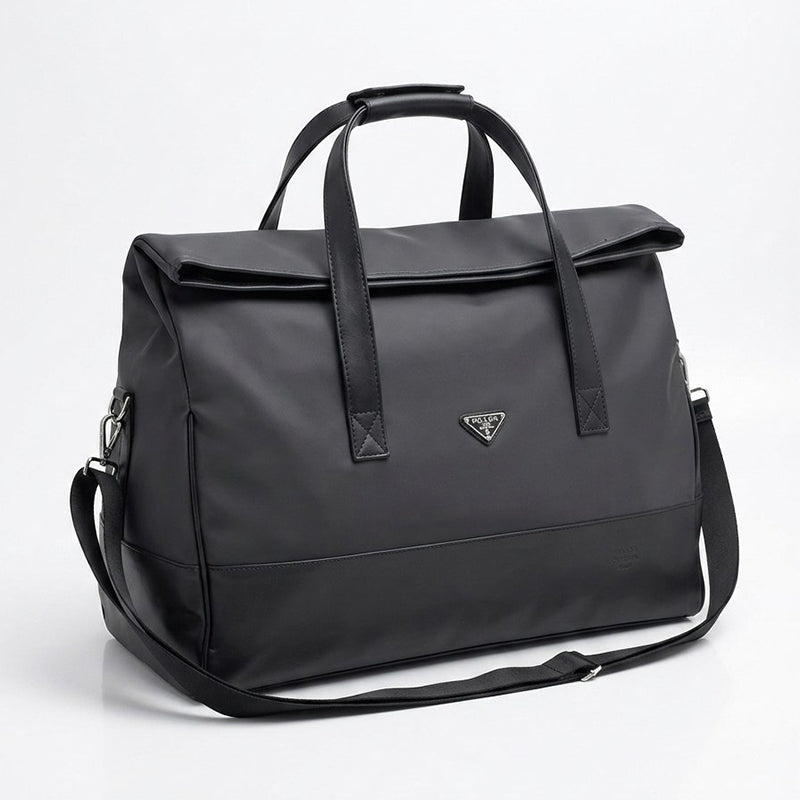 Sac de Voyage Femme Grande Capacité – Duffel Bag Élégant Nylon & Cuir | Sac Cabine 53cm | Livraison Maroc