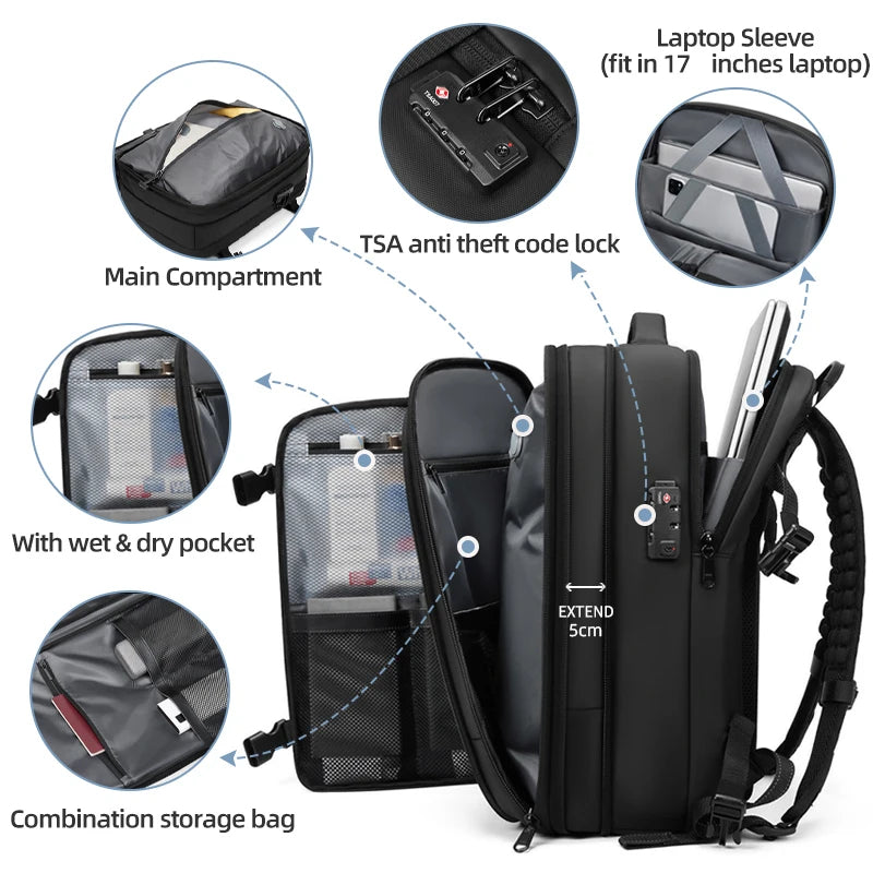 Sac de Compression Voyage – Sac de Rangement Sous Vide Réutilisable avec Pompe