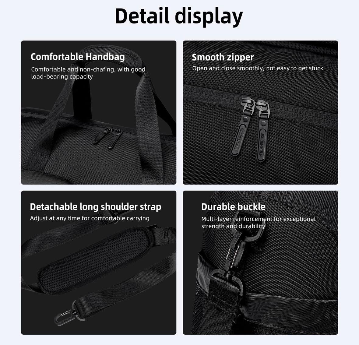 Sac de Sport & Voyage Grande Capacité 28L – Imperméable, Compartiment Chaussures & Bandoulière