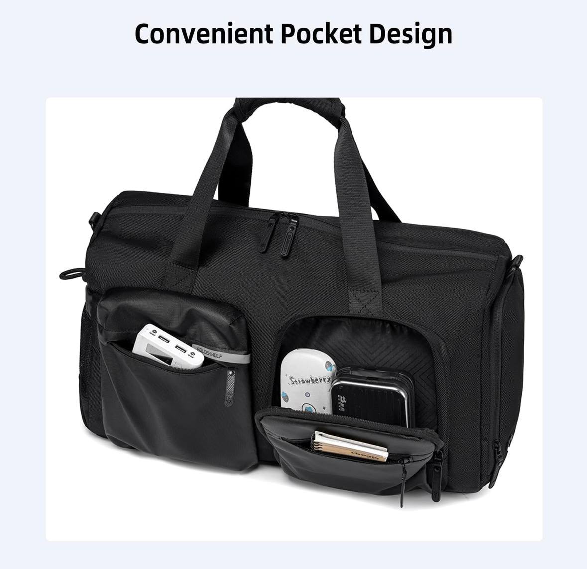 Sac de Sport & Voyage Grande Capacité 28L – Imperméable, Compartiment Chaussures & Bandoulière