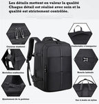 Sac à Dos Business Imperméable avec Port USB – Extensible & Cabine Avion