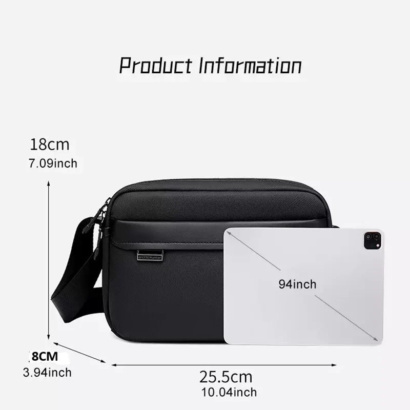Sac Bandoulière Imperméable Unisexe – Sacoche Crossbody Oxford Multicompartiments Noir