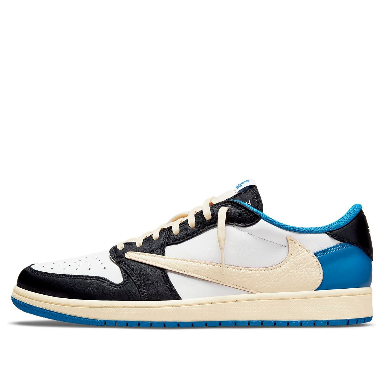 Air Jordan 1 Retro Low x Fragment Design x Travis Scott x Sail Black Military Blue