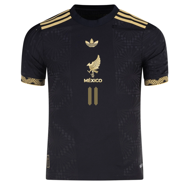 adidas Youth Mexico Authentic Santiago Jimenez Third Gold Jersey 2025 (Black/Gold)
