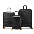  Set de 3 valises rigides noir avec ouverture frontale pour ordinateur portable