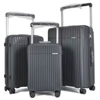 Set de 3 valises rigides ABS+PC gris 20/24/28 pouces