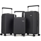 Set de 3 valises rigides ABS+PC noir 20/24/28 pouces