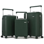 Set de 3 valises rigides ABS+PC vert 20/24/28 pouces