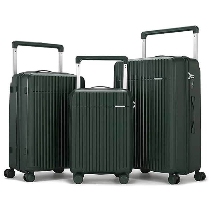 Set de 3 valises rigides ABS+PC vert 20/24/28 pouces