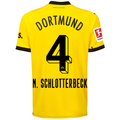 Puma Borussia Dortmund Schlotterbeck Home Jersey w/ Bundesliga Patch 23/24 (Cyber Yellow/Puma Black)