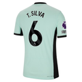 Nike Chelsea Authentic Thiago Silva Match Vaporknit Third Jersey w/ EPL + No Room For Racism Patches 23/24 (Mint Foam/Black)