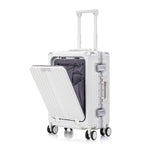 Roues silencieuses à 360 degrés avec frein intégré sur valise aluminium