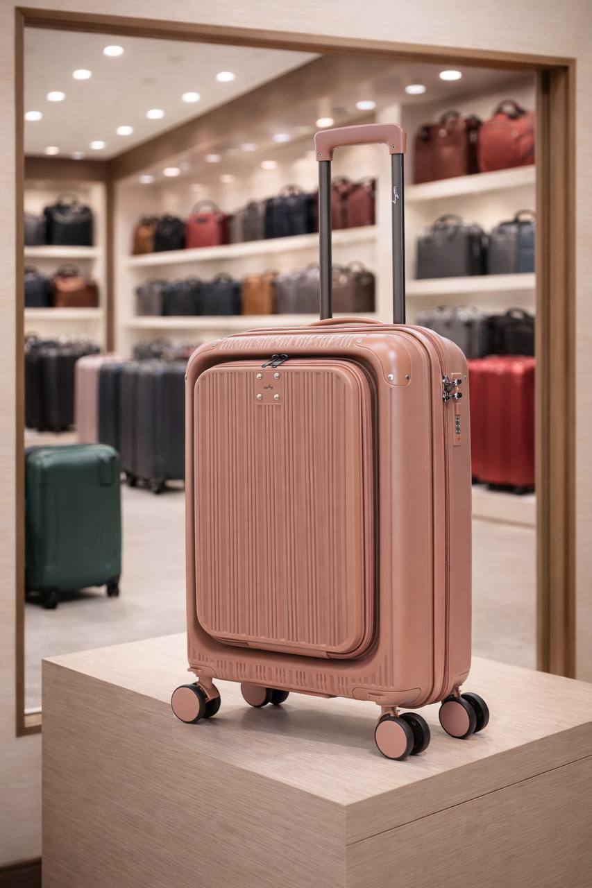 Valise cabine business avec compartiment PC couleur beige champagne