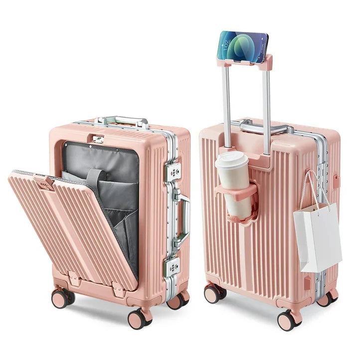 Valise cabine rigide antichoc avec roues 360° et coque résistante