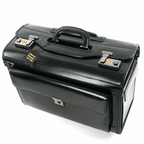 Valise rétro en cuir véritable à roulettes – Style pilote & hôtesse de l’air