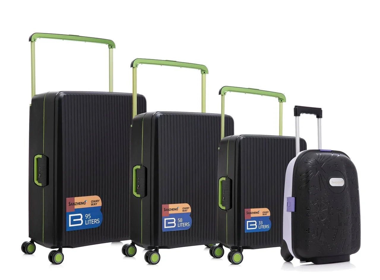 Pack de 4 valises rigides avec roulettes 360 et serrure TSA