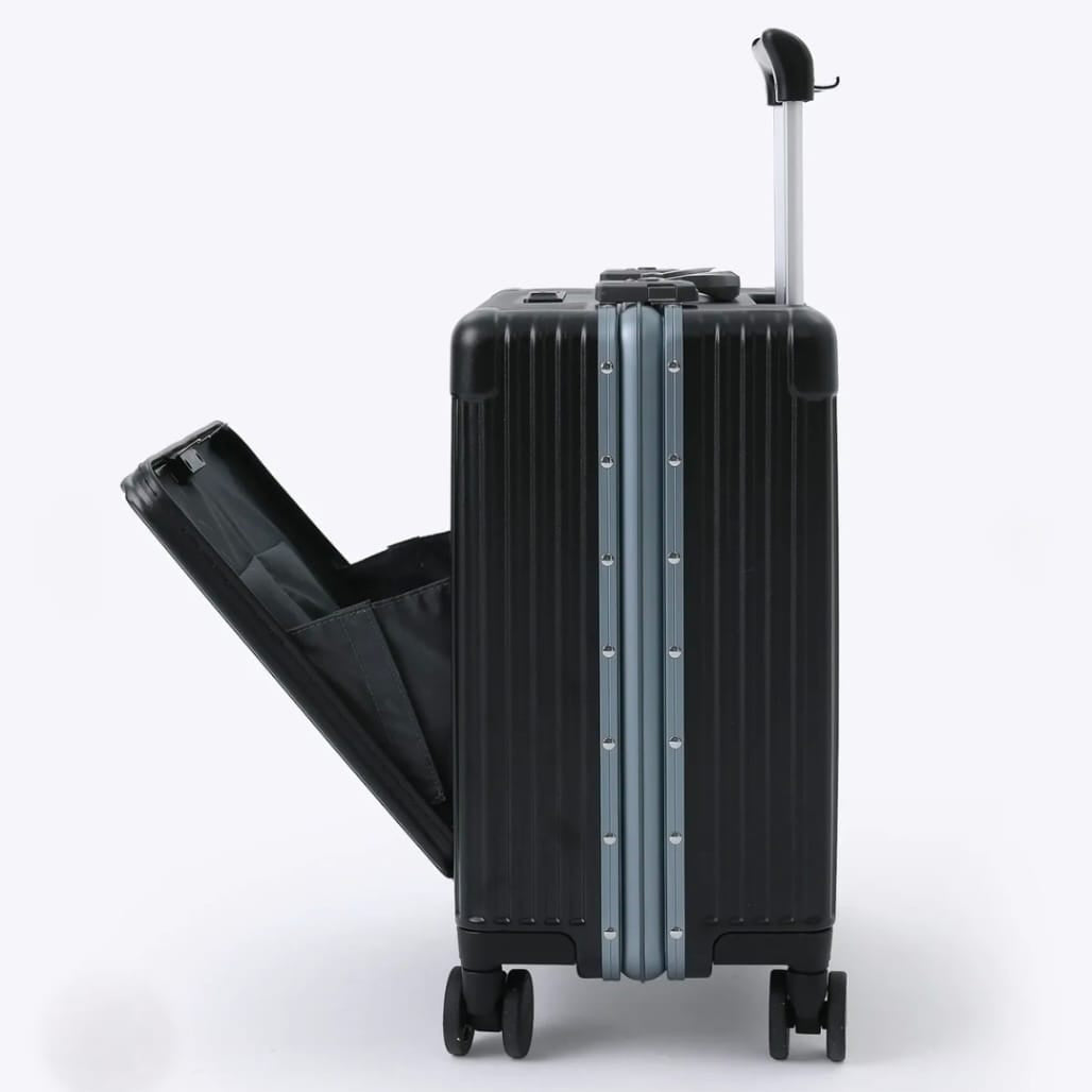 Valise Cabine Intelligente avec Port PC, Port USB, Support Téléphone et Porte-Gobelet Intégré